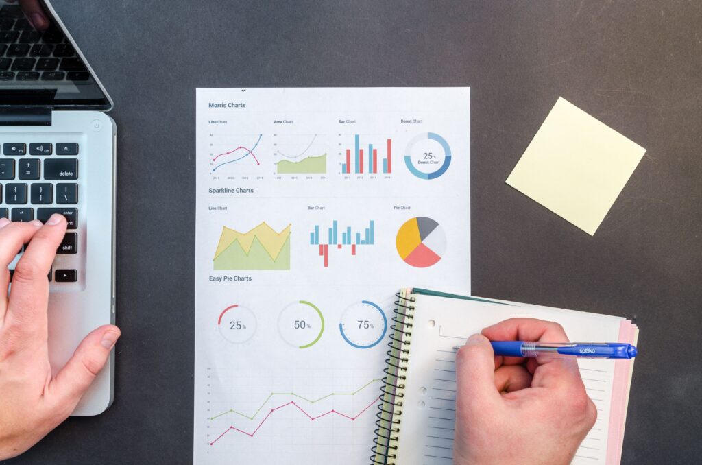 Google Ads performance charts used to evaluate cost per lead and campaign conversion results.